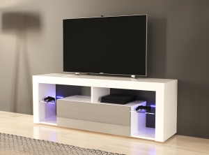 Hugo HG140 Тумба під телевізор білий/сіра перлина глянець, LED
