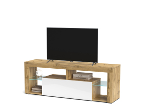 Hugo HG140 Тумба під телевізор дуб вотан/білий глянець, LED