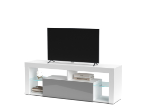 Hugo HG140 Тумба під телевізор білий/сіра перлина глянець, LED