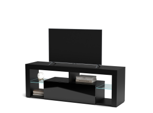 Hugo HG140 Тумба під телевізор чорний/чорний глянець, LED