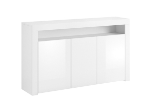 Mex MX155 Комод, Білий / Білий глянець LED