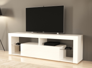 Hugo HG160 Тумба під телевізор білий/білий глянець LED