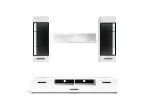 Bianco Мебельная стенка, белый/белый глянец MDF