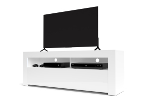 Mex MX140 Тумба під телевізор, Білий / Білий глянець MDF