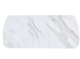 Стол обеденный раскладной Armani 140-180x80 чёрный/белый мрамор