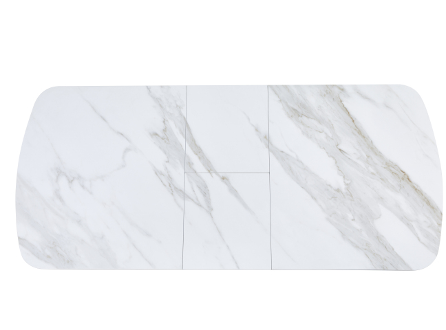 Стол обеденный раскладной Armani 140-180x80 чёрный/белый мрамор
