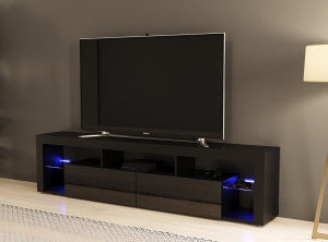 Hugo HG200 Тумба під телевізор чорний/чорний глянець, LED