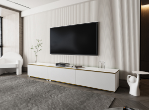 Academia AC240 Тумба під телевізор 2Д білий платиновий/білий матовий MDF