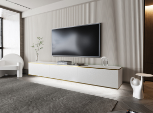 Academia AC240 Тумба під телевізор 2Д LED білий платиновий/білий матовий MDF