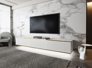 Infinity 240 Тумба під телевізор 2Д білий платиновий/білий матовий MDF