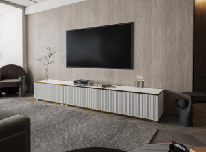 Infinity 240 Тумба під телевізор 2Д білий платиновий/білий матовий MDF
