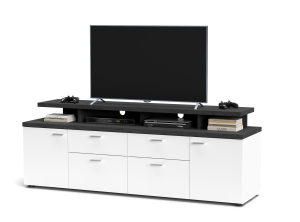 Dunk DK180 Тумба під телевізор з медіа-модулем матера, білий платиновий/білий платиновий