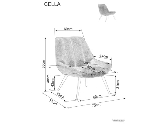 Кресло Cella Signal кари Brego 68