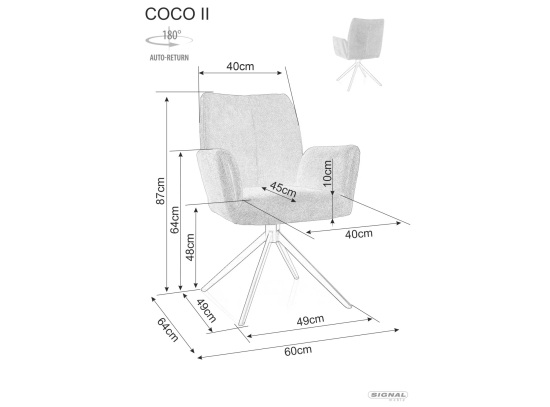 Кресло поворотное COCO II Signal Кари Vardo 68