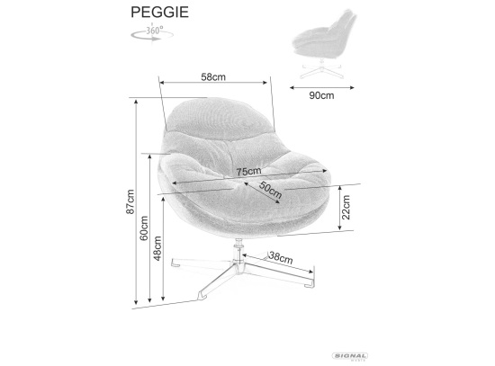 Крісло Peggie Signal Сірий 