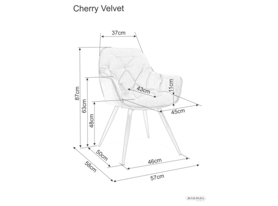 Стул Cherry Bjorn Signal черный каркас/св. беж 24