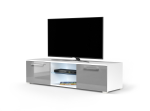 Moon MN140 Тумба під телевізор, білий/сіра перлина глянець MDF