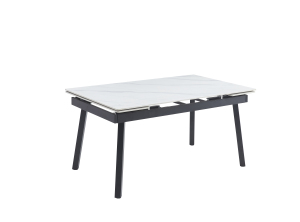 Стіл обідній JOHN 150x30x30см біла кераміка/чорний