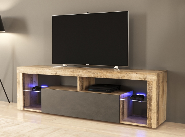 Hugo HG160 Тумба під телевізор олд стайл світлий/матера LED