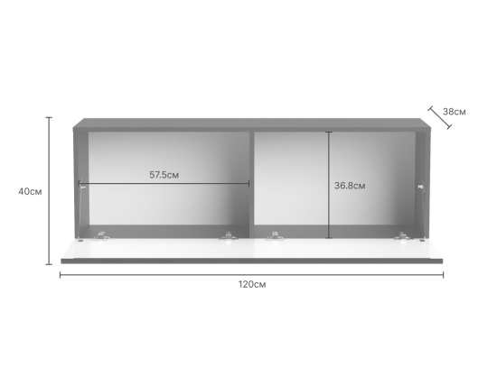 Vivo VI2 Тумба під телевізор, білий/білий глянець MDF