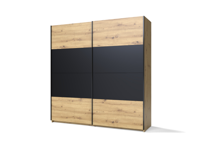Smart Loft 2 ST200 Шафа гардеробна 2Д дуб артізан/дуб артізан, чорний