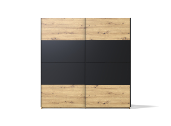 Smart Loft 2 ST200 Шафа гардеробна 2Д дуб артізан/дуб артізан, чорний