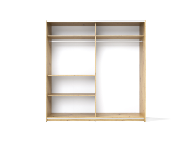 Smart Loft 2 ST200 Шафа гардеробна 2Д дуб артізан/дуб артізан, чорний