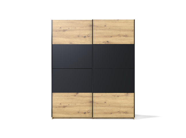 Smart Loft 2 ST170 Шафа гардеробна 2Д дуб артізан/дуб артізан, чорний