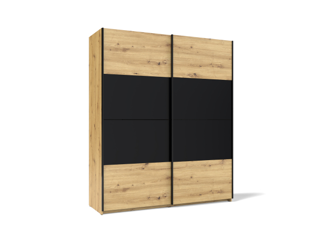 Smart Loft 2 ST170 Шафа гардеробна 2Д дуб артізан/дуб артізан, чорний