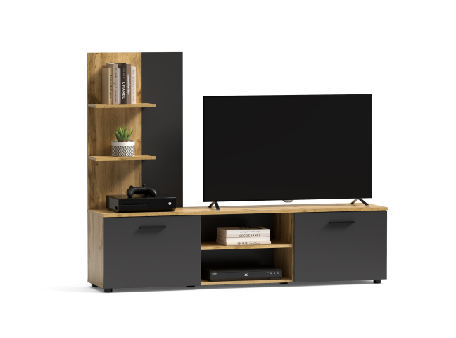 Мебельная стенка Berno BE14 Дуб вотана / Антрацит, Дуб вотан