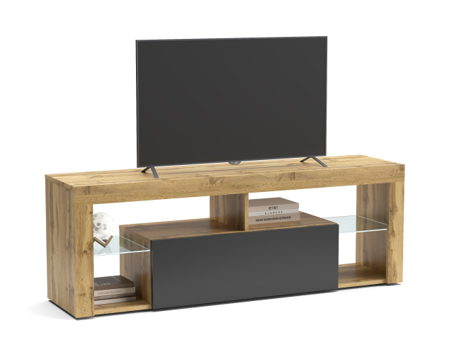 Hugo HG140 Тумба під телевізор, дуб вотан/антрацит MDF