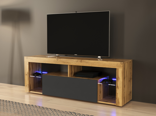 Hugo HG140 Тумба під телевізор, дуб вотан/антрацит MDF