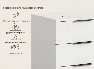 Halvor HV801 Тумба приліжкова білий платиновий/білий платиновий