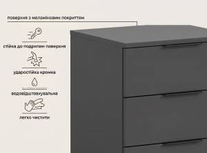 Halvor HV801 Тумба приліжкова антрацит/антрацит