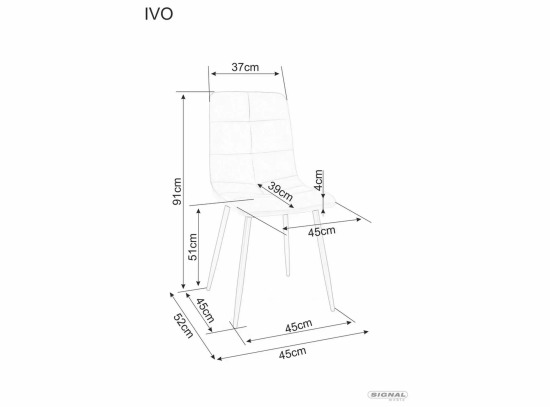 Стілець Ivo Velvet Bluvel 40 Signal бежевий/чорний