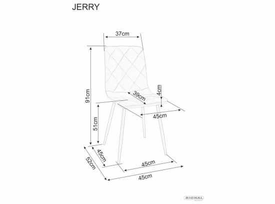 Стілець Jerry Velvet Bluvel 14 Signal сірий/чорний