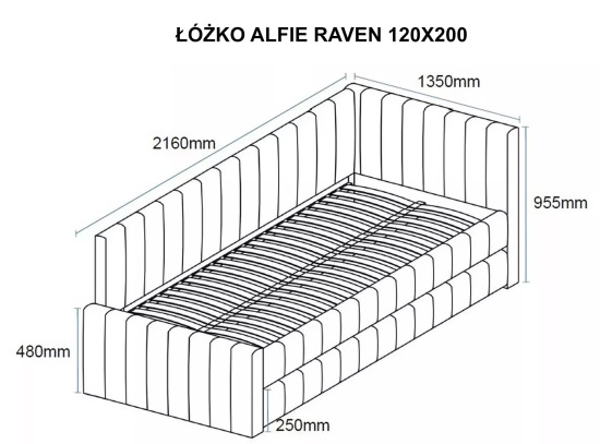 Ліжко Alfie Raven Signal 120x200 бежевий