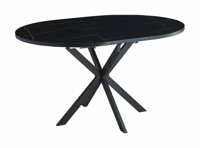 Обеденный стол Gaston Signal 100(135)×100 черный мрамор/черный