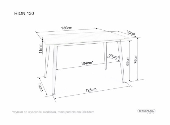 Обеденный стол Rion Signal 130x70 черный матовый